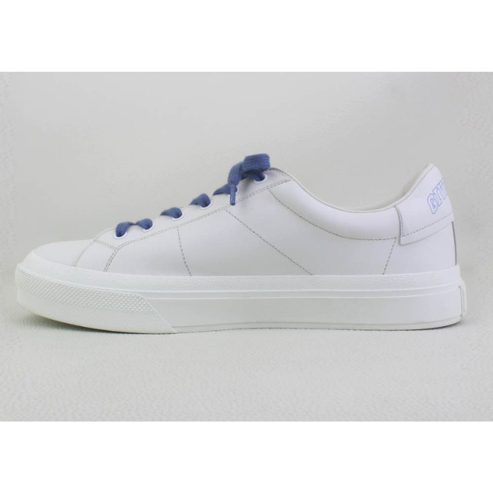 Givenchy Calf Leather Lace-Up City Court Sneakers White/Blue Women's Size EU 40